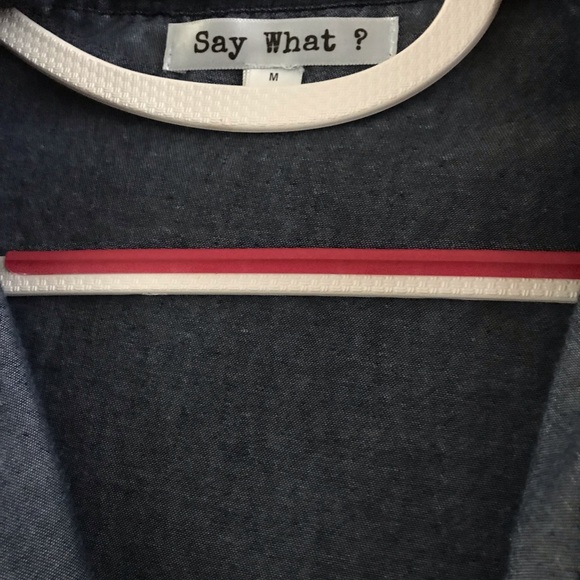 Embroidered Denim Tunic with Floral Design - Picture 3 of 3